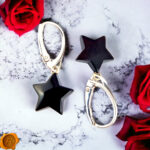 Cherry Amber Star Silver Earrings - Image 3
