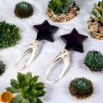 Cherry Amber Star Silver Earrings - Image 4