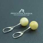 White Amber Earrings