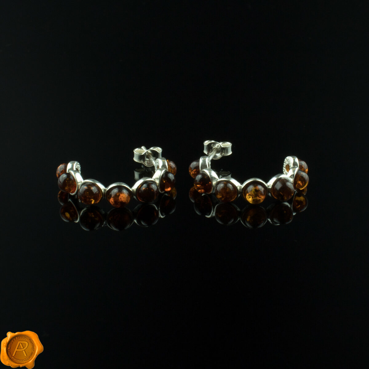 Cognac Amber Hoop Earrings Amber Hoop Earrings - Image 2