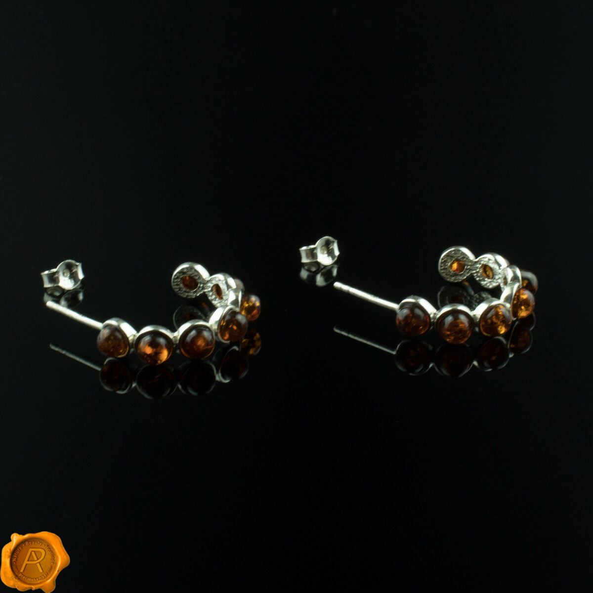 Cognac Amber Hoop Earrings Amber Hoop Earrings - Image 3