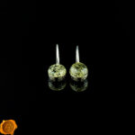 Green Amber Silver Earrings - Image 3