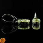 Green Amber Silver Earrings - Image 2
