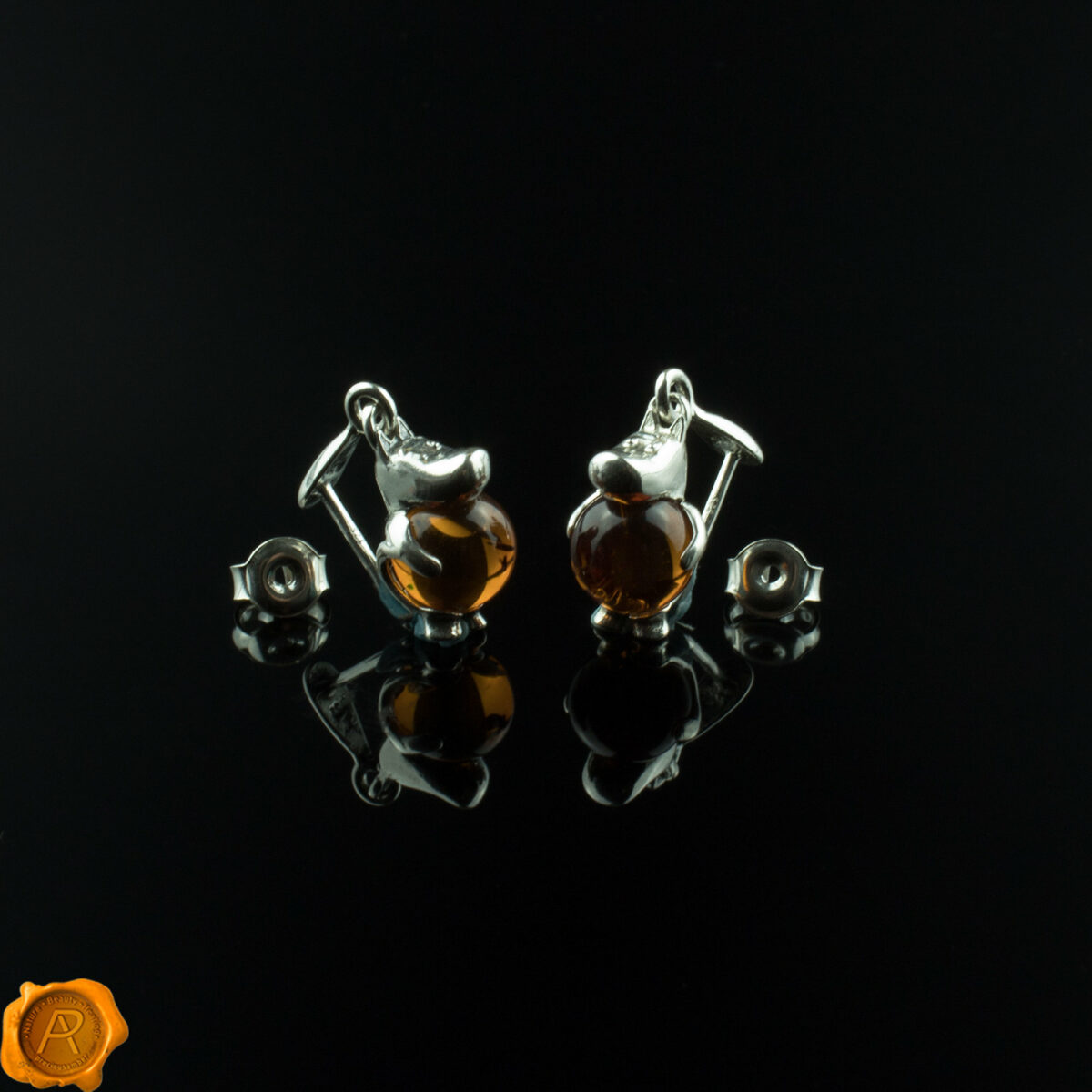 Hippopotamus Amber Earrings - Image 5