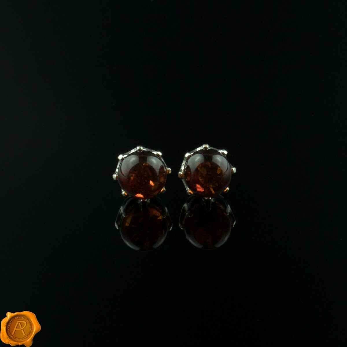 Cognac Amber Studs - Image 1