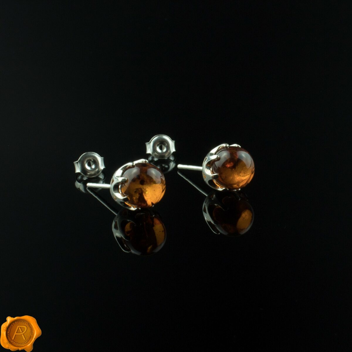 Cognac Amber Studs - Image 2