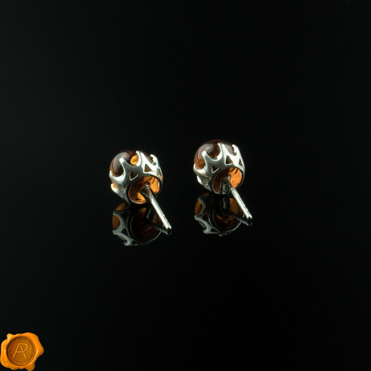 Cognac Amber Studs - Image 4