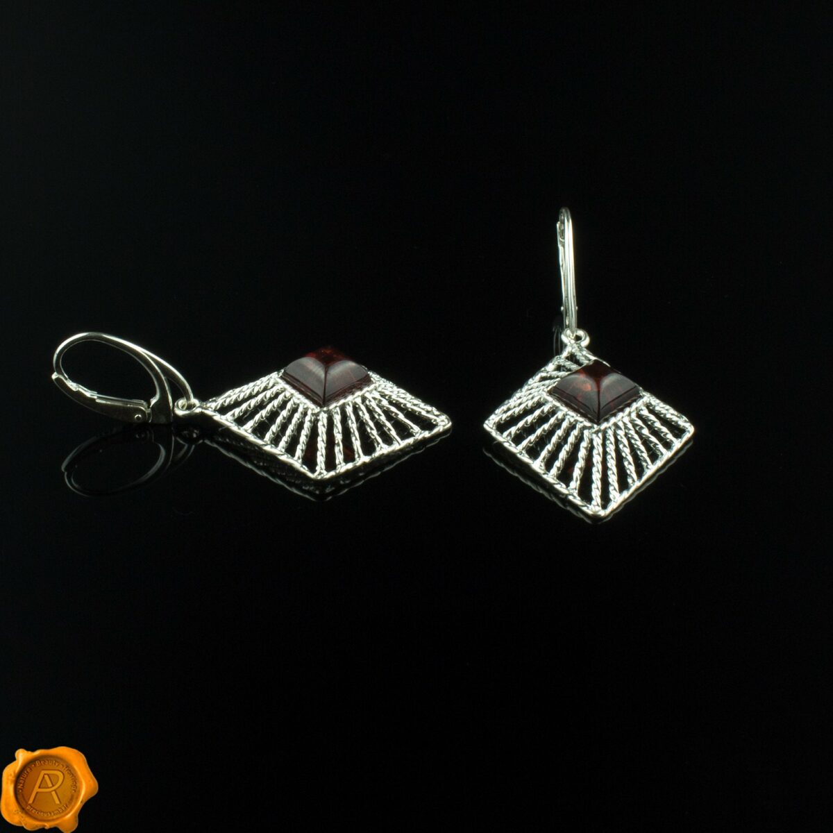Geometric Amber Earrings - Image 5