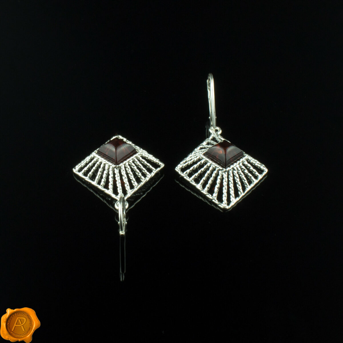Geometric Amber Earrings - Image 6