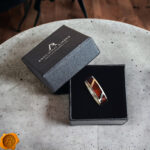 Large Cognac Amber Silver Ring - Image 6