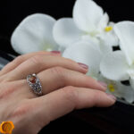 Cognac Amber Silver Ring - Image 2