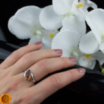Cognac Amber Silver Ring - Image 2