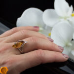 Elegant Cognac Amber Ring - Image 2