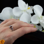 Celtic Honey Amber Silver Ring - Image 2