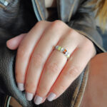 Carved Silver Amber Ring - Image 2