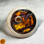 Adjustable Raw Amber Silver Protection Ring
