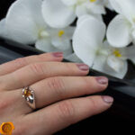 Cognac Amber Silver Ring - Image 2