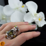 Large Multicolor Amber Ring - Image 2