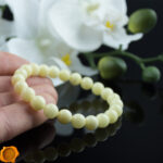 White Amber Elastic Bracelet - Image 2