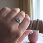 Green Baltic Amber Gemstone Sterling Silver Ring for Women, Large Silver Small Stone Everyday Real Dainty Natural Amber Rings for Wife Her