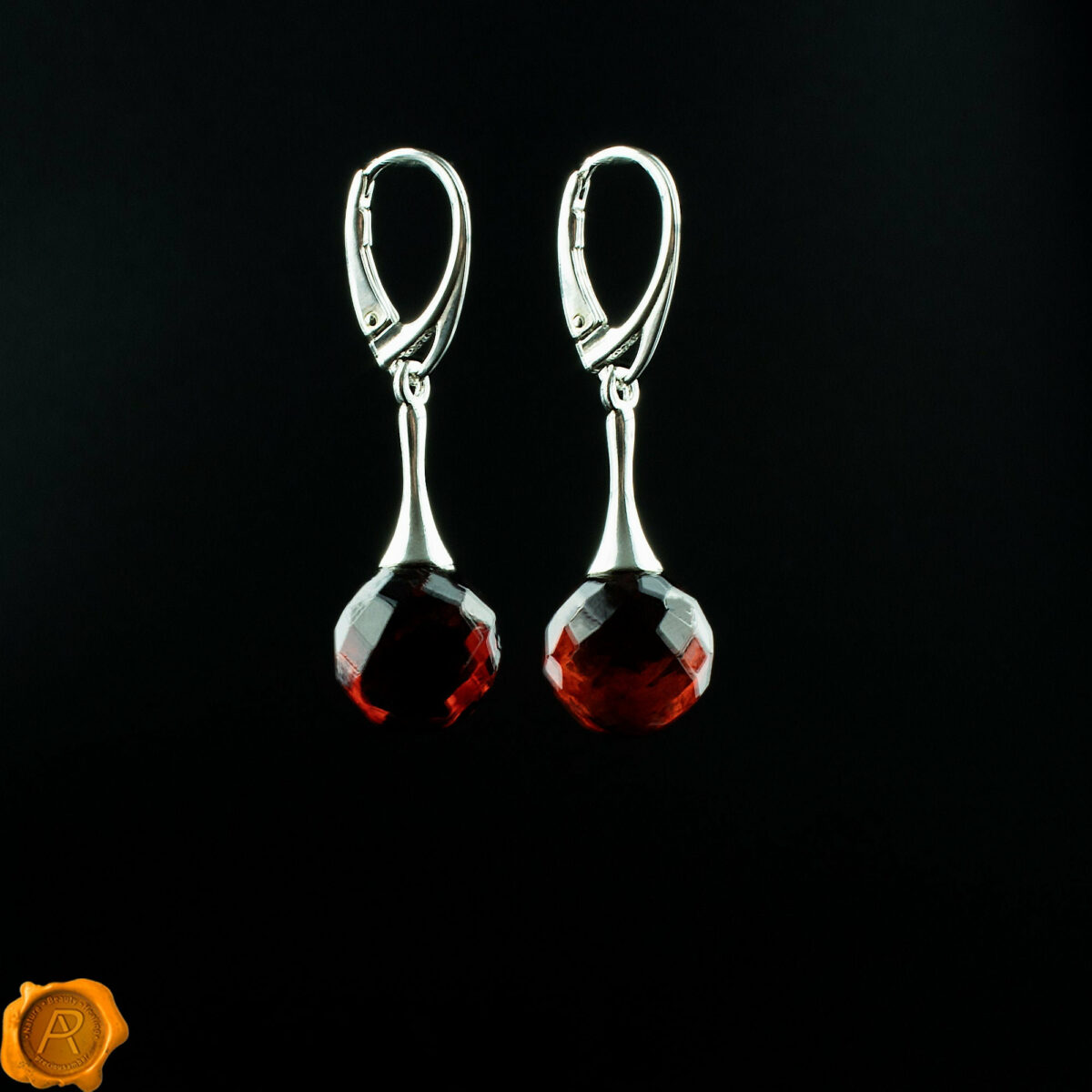 Cherry Amber Silver Earrings Cherry Amber Earrings - Image 1