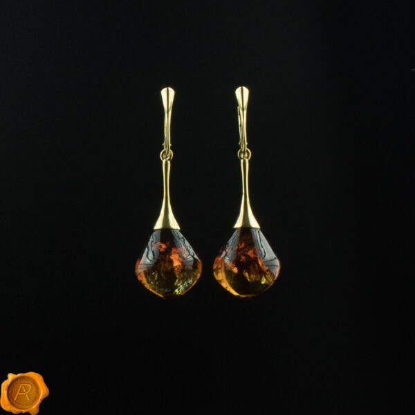 Luxurious Amber Gold Earrings