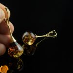 Luxurious Amber Gold Earrings - Image 4