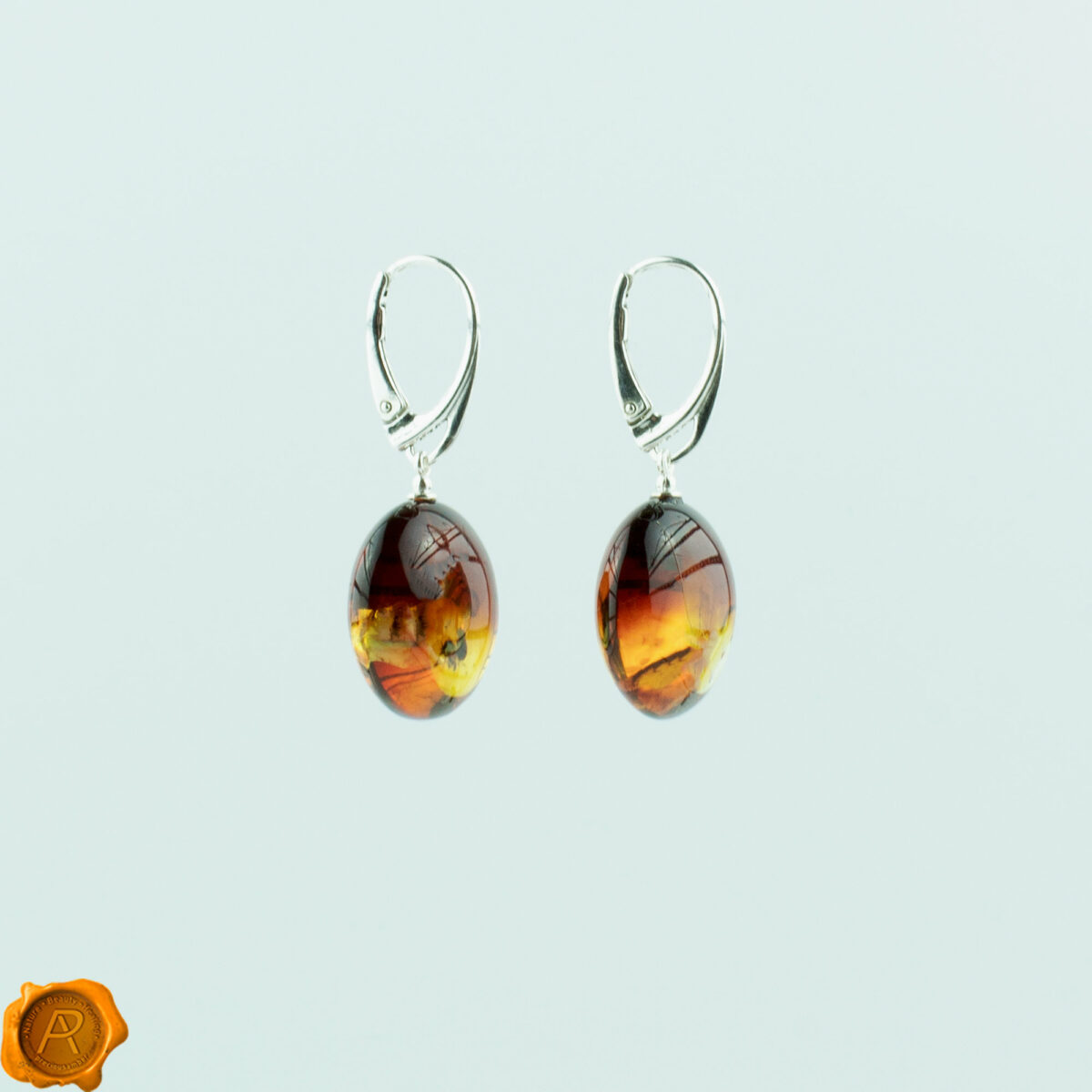Gradient Cognac Amber Earrings - Image 4