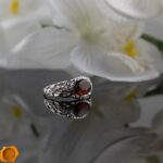 Subtle Amber Silver Ring