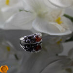 Cognac Amber Silver Ring - Image 3