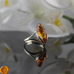 Elegant Cognac Amber Ring
