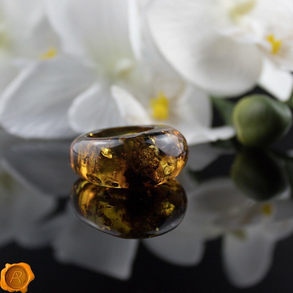 Large Earthy Amber Ring - Image 3