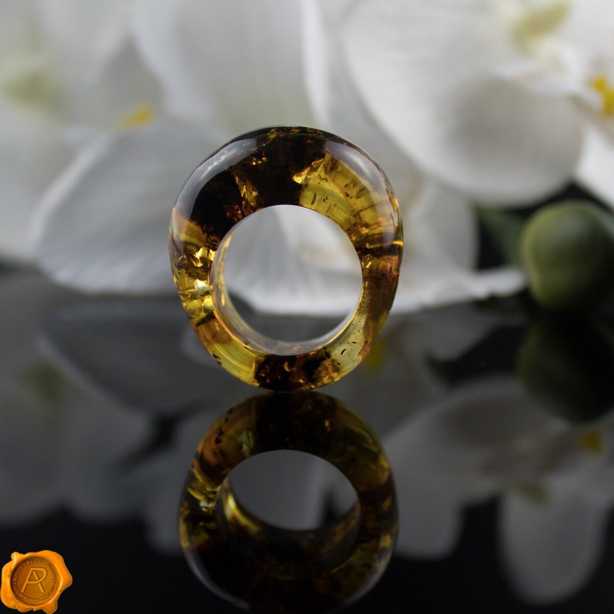 Large Earthy Amber Ring - Image 1