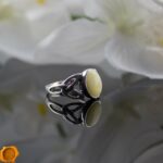 Celtic Amber Silver Ring