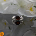 Subtle Amber Silver Ring - Image 3