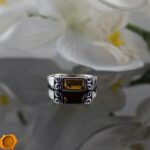 Celtic Cognac Amber Ring