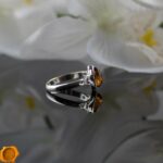Celtic Honey Amber Silver Ring - Image 4