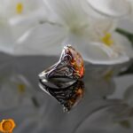 Cognac Amber Silver Ring - Image 4