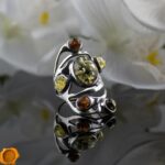 Large Multicolor Amber Ring