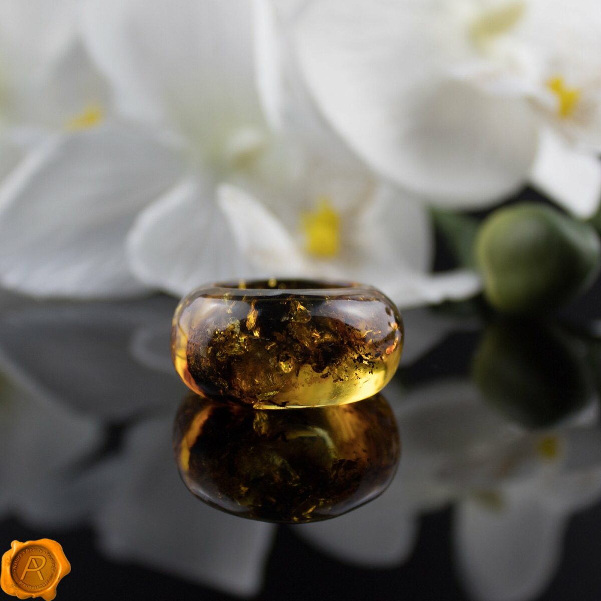 Large Earthy Amber Ring - Image 2