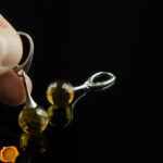 Faceted Amber Silver Earrings - Image 4
