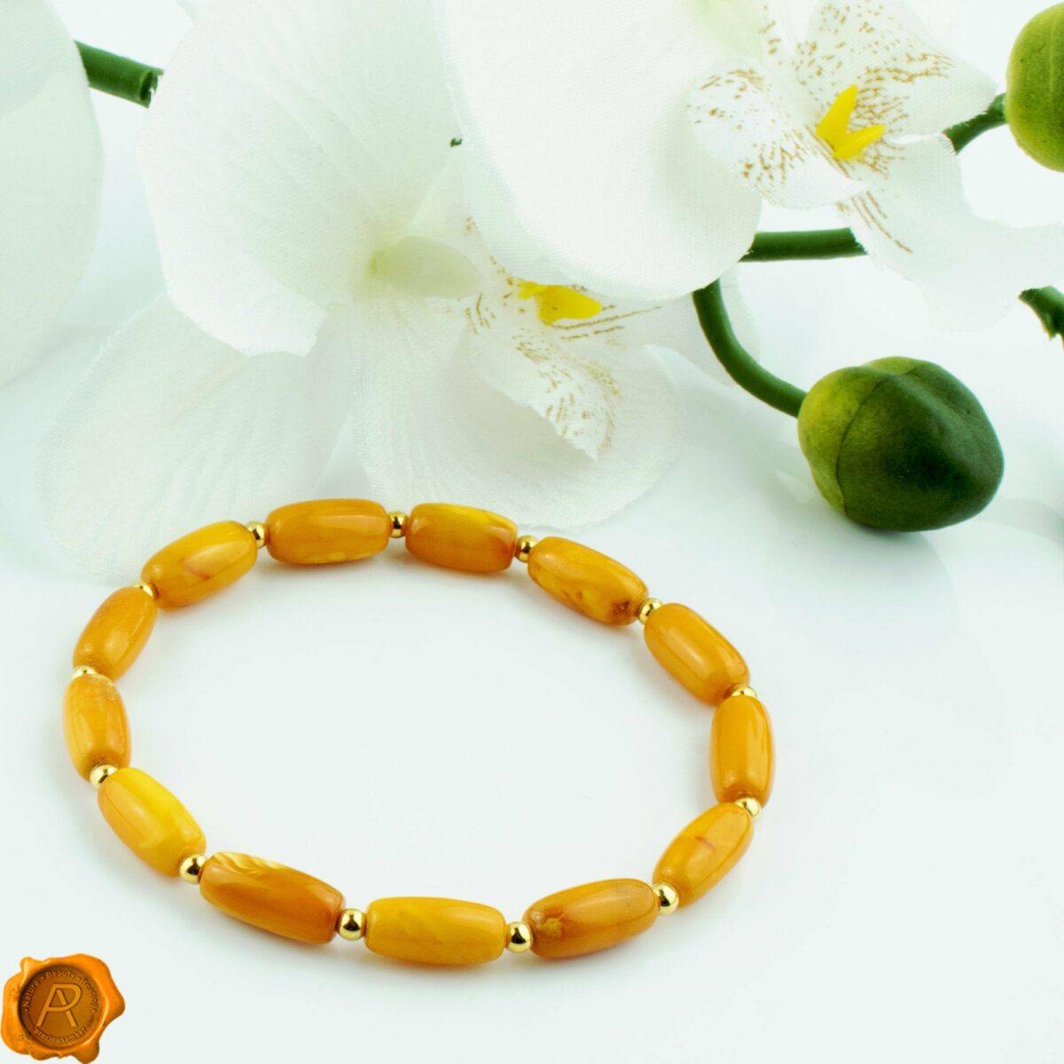 Beeswax Amber Gold Bracelet - Image 3