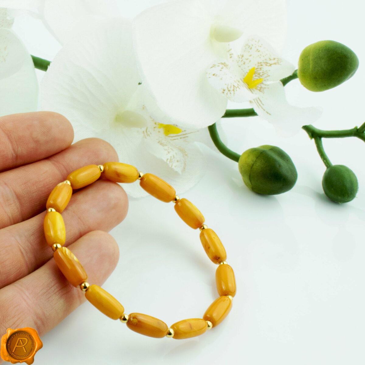 Beeswax Amber Gold Bracelet - Image 2
