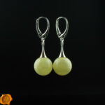 White Amber Earrings - Image 3
