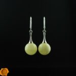 White Amber Earrings - Image 2