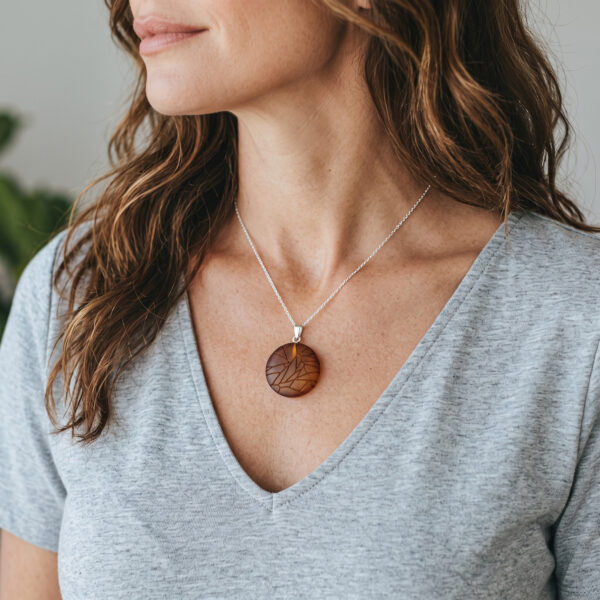 Protection Carved Amulet Large Honey Baltic Amber Pendant Necklace Silver, Chunky Natural Gemstone Jewellery