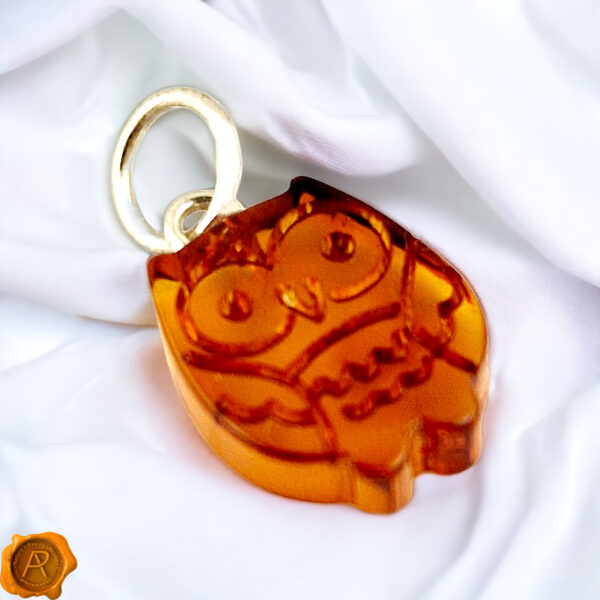 Honey Baltic Amber Owl Pendant, Dainty Small Sterling Silver Teardrop Necklace