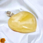 White Amber Heart Pendant - Image 4