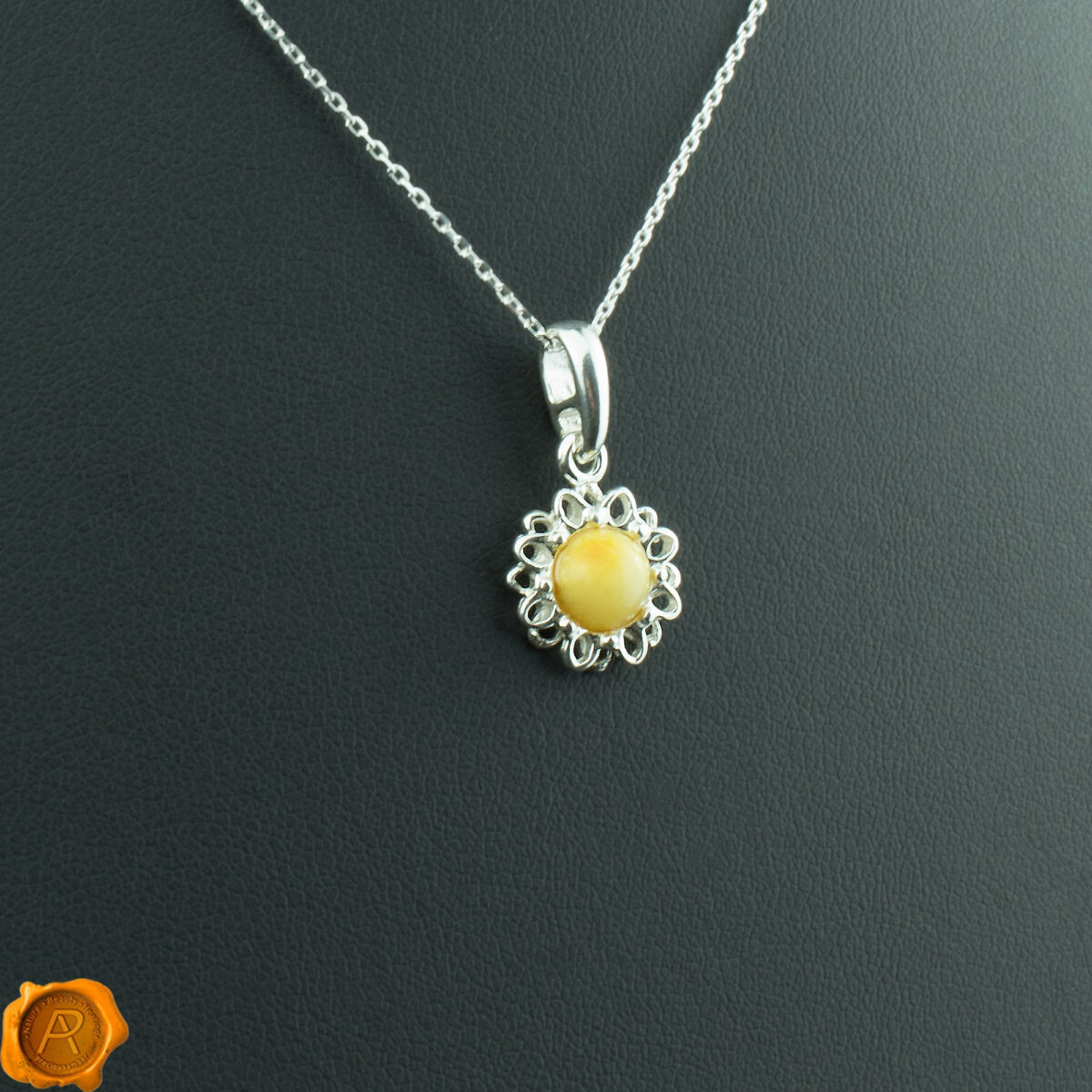 Dainty Butterscotch Amber Flower - Image 1