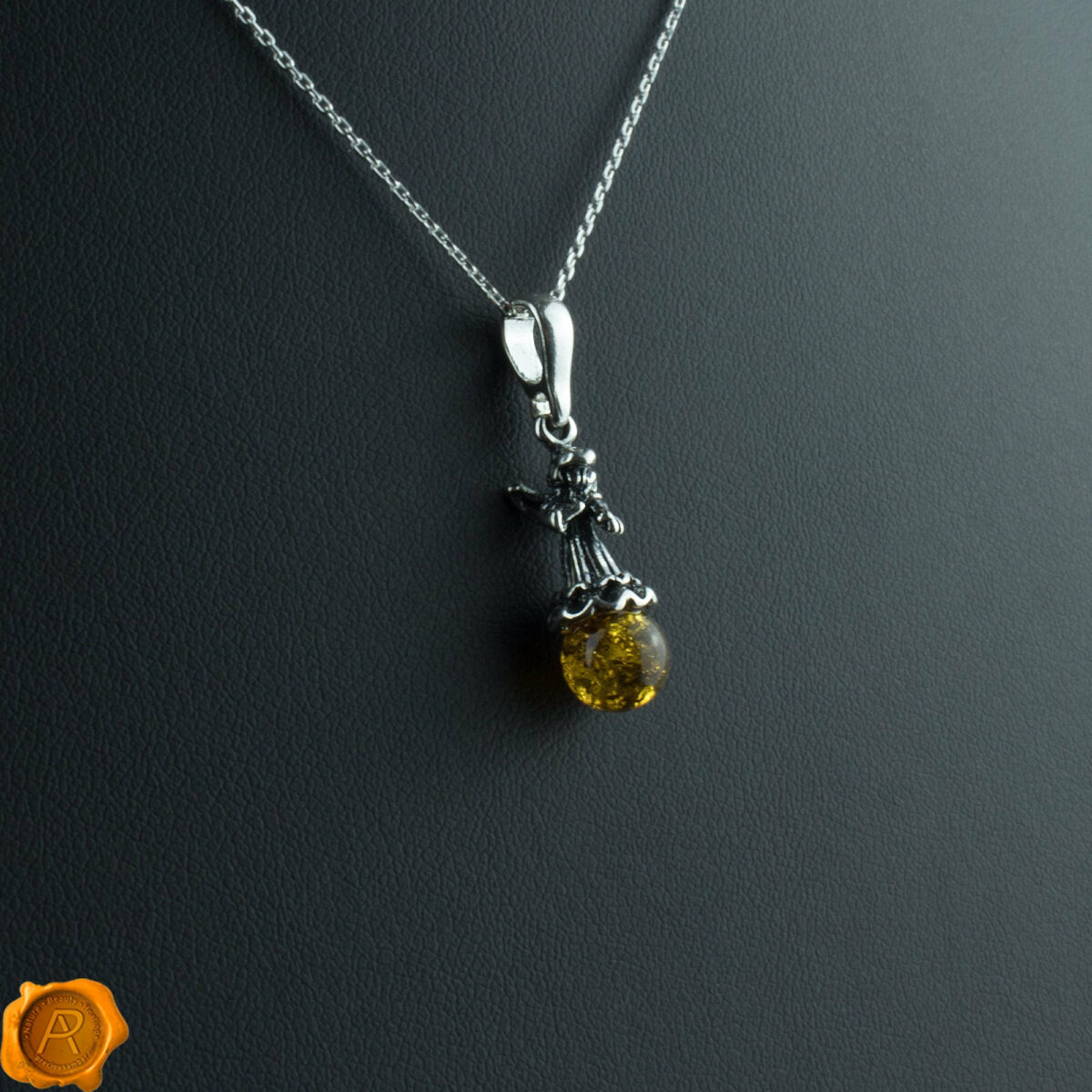 Cognac Amber Silver Angel - Image 1
